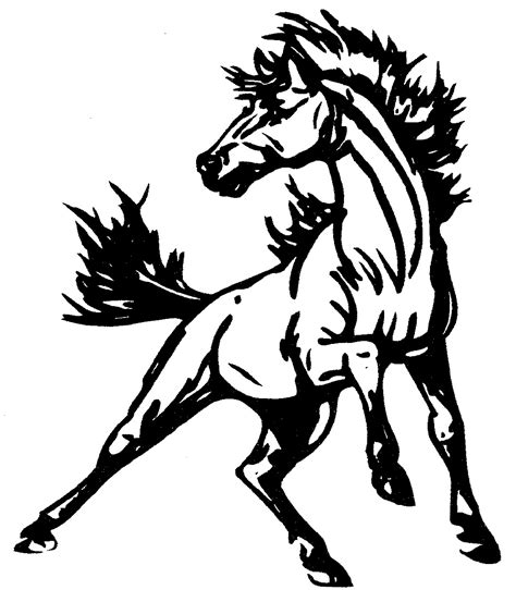 mustang horse drawing image